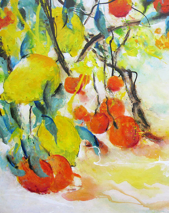 Kurs im Atelier boesner in Unterentfelden mit Heidi Reil Acrylmalkurs