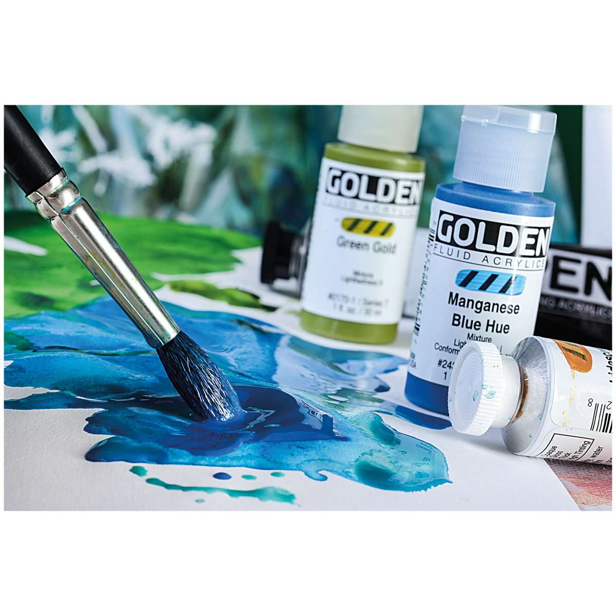 Pro-Art Bone Black Golden Fluid Acrylic Paint | 1 Oz Bottle For Artists & Craft Projects
