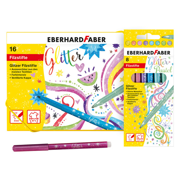 Eberhard Faber Glitzer Filzstift-Set