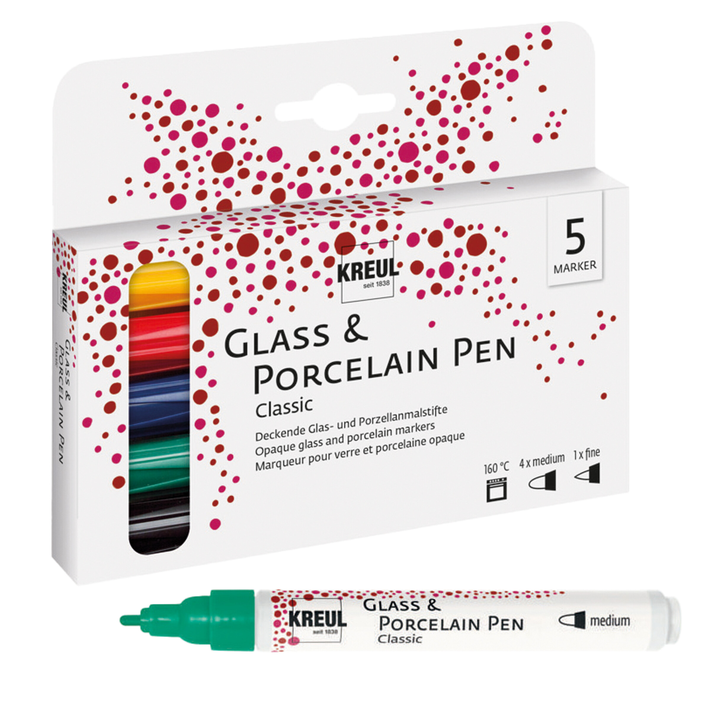 Kreul Glass & Porcelain Pen Classic lapisblau 2 - 4 mm Künstlerfarben