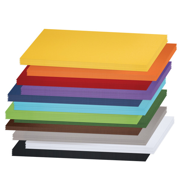 boesner Farbiger Tonkarton, 12-farbig sortiert