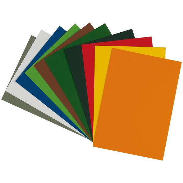 boesner Tonzeichenpapier-Sortiment, 10-farbig sortiert, 50 x 70 cm