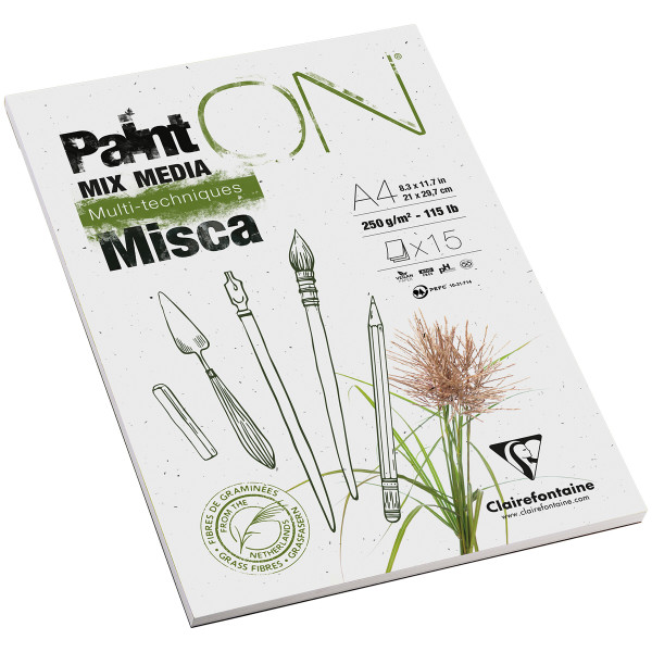 Clairefontaine Paint On Misca Multitechnik-Papier – weiß, natürlich gekörnt