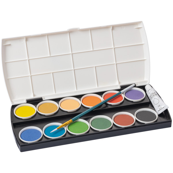 Ars Nova Deckfarbkasten mit 12 Farben