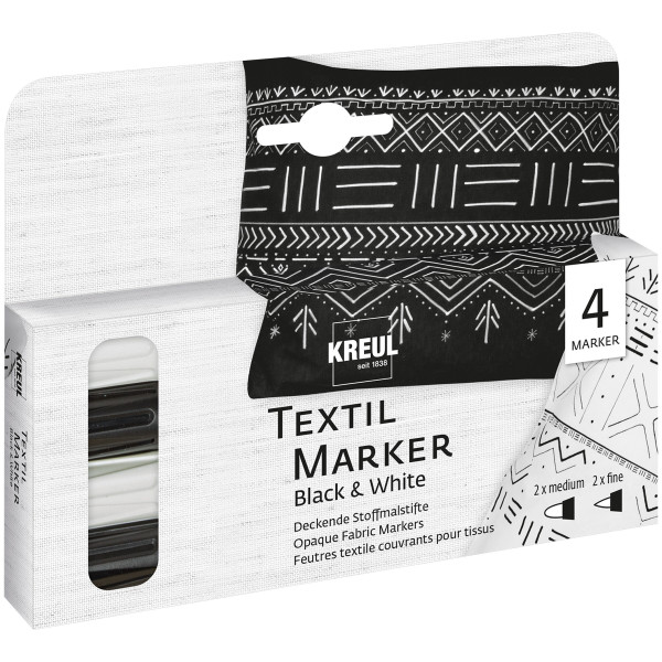 Kreul Textil Marker Opak-Set Black & White