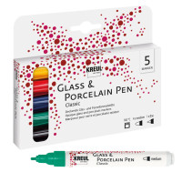 Kreul Glass & Porcelain Pen Classic-Set | 4x medium + 1x fine