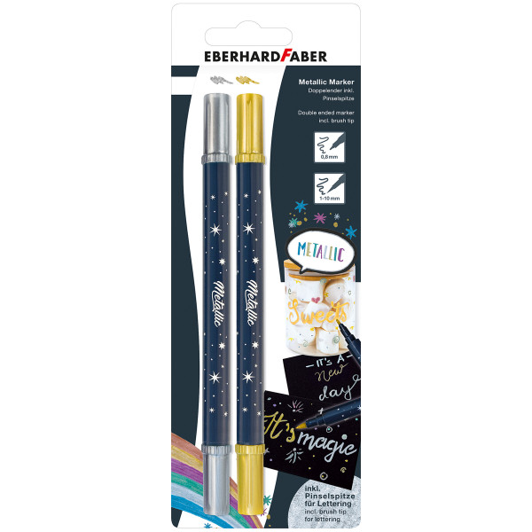 Eberhard Faber Metallic Marker Duo gold/silber