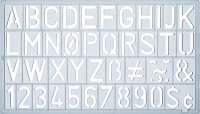 Ars Nova Schrift/Zahlenschablone Standard inkl. Sonderzeichen (ANSSTM)