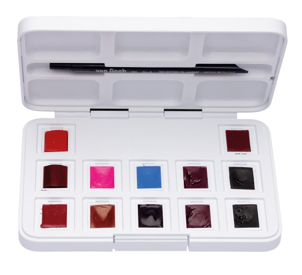 Royal Talens – Van Gogh Pocket Box mit 12 ½ Näpfchen Rosa- und Violetttöne