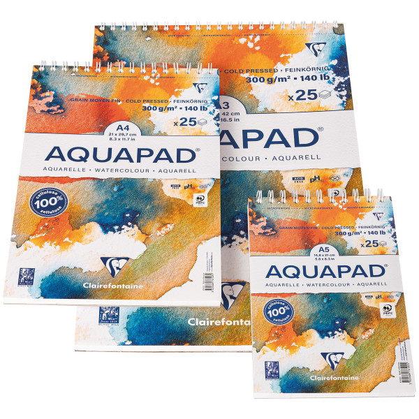 Clairefontaine Goldline Aquapad mit Spiralbindung