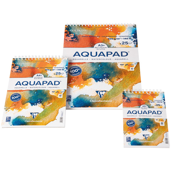 Clairefontaine Goldline Aquapad mit Spiralbindung